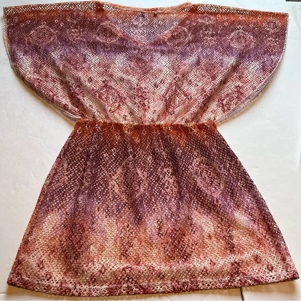 Jordan Taylor Women's Swim Cover-up Orange/Lavender/Pink size Small